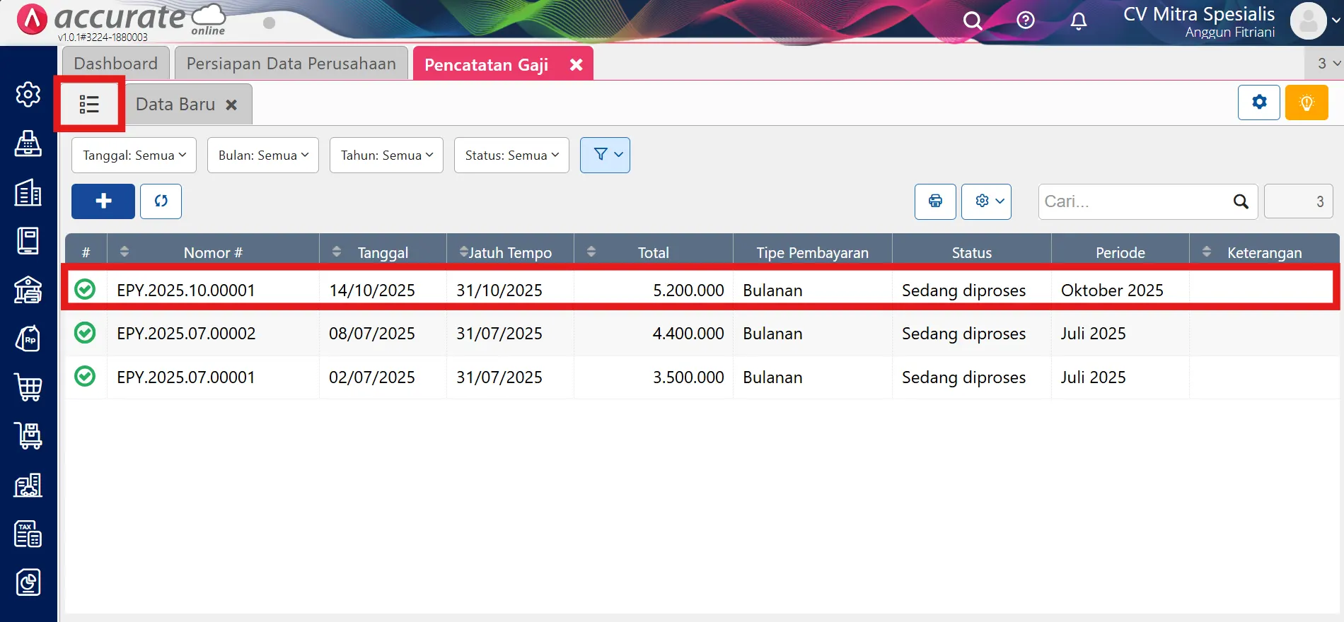 cara mencatat beban gaji